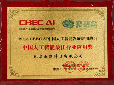 2018 CBEC AI China Best Industry Application Award